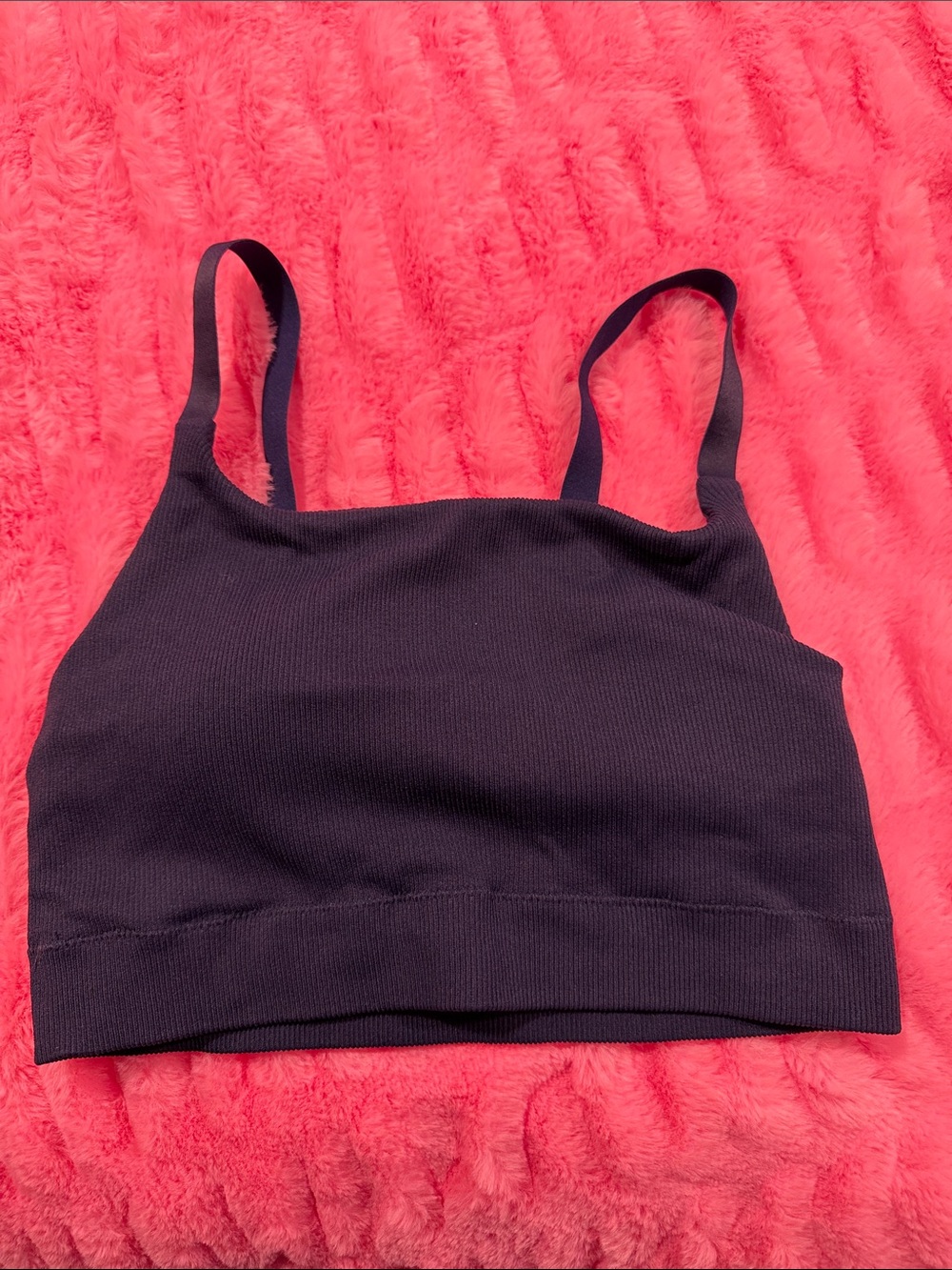 Women's Navy Blue Ribbed Bralette